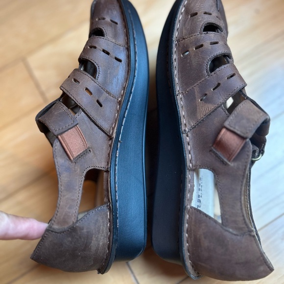 NWOT Alegria Pesca Fisherman Brown Leather Sandals with Black Sole - Picture 8 of 13